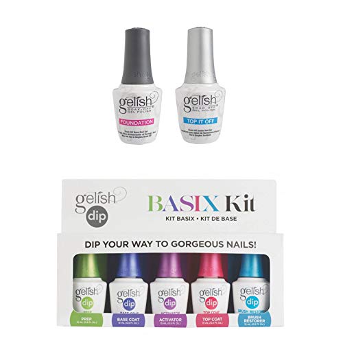 Gelish Basix Acrylic Powder Nail Dip Set and Dynamic Duo Base & Top Gel Polish