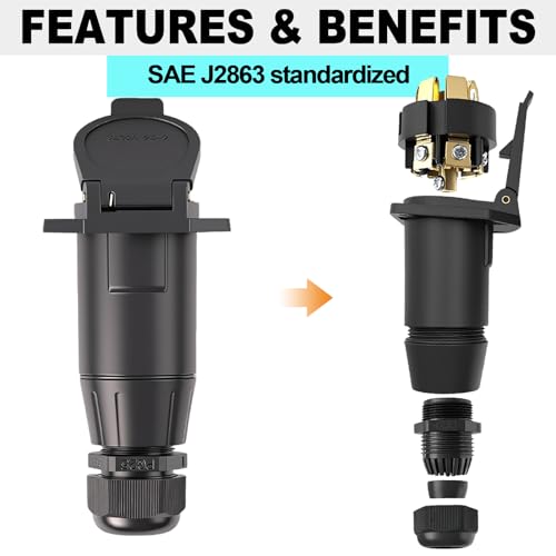 Image of 7 Way Trailer Socket with Waterproof Seal Vehicle-Side Connector