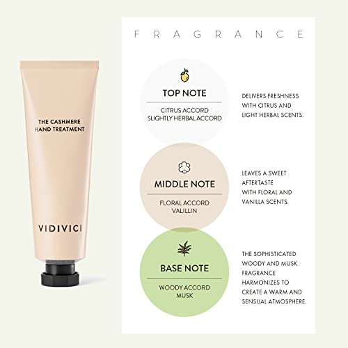 Vidivici The Cashmere Hand Treatment - Hand Cream Enriched With Shea Butter For Deep Hydration - Citrus And Woody-Musk Scented Had Butter For Dry And Cracked Hands, 1.69Oz. #TOP4