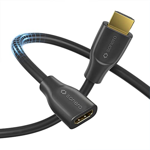 Sonero Premium High Speed HDMI Extension 4K HDMI A to HDMI A Socket Gold-Plated Contacts Double Shielded 1.5m