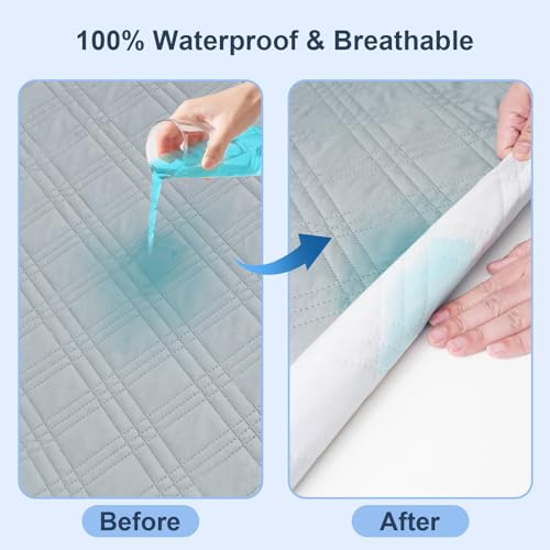 Image of david's kids 2 Pack Waterproof Mini Crib Mattress Protector, Fit Pack N Play, Playard and Mini Crib Mattresses, Ultra Soft Breathable Pad Cover for Boys Girls Neutral, Black Checker