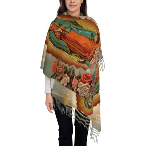 Virgin Mary Shawl Wrap For Women Our Lady of Virgen de Guadalupe Scarf Soft Large Blanket Scarves Warm Wraps4