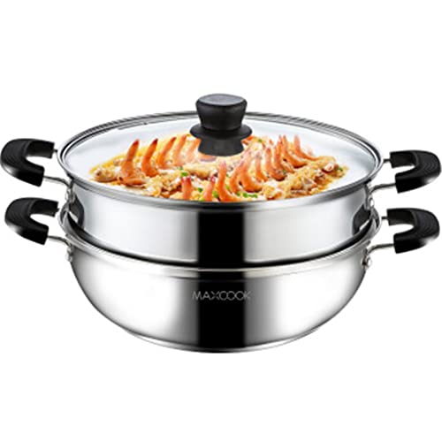 蒸し器 料理 ステンレス 二層蒸し器 スープポット 多目的鍋 蒸し鍋