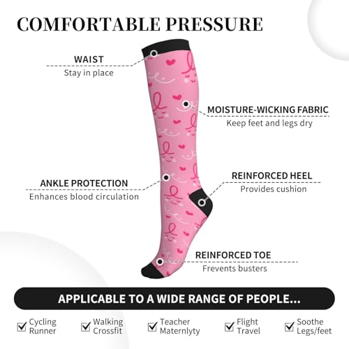 Image of Compression Socks for Women Men Circulation Graduated Supports Socks for Running Athletic Sports Nurse Travel