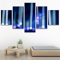 SIGNWIN 5 Panel Canvas Wall Art Abstract Brushstroke Closeup Digital Art Modern Artwork for Home Decorations Ready to Hang - 60