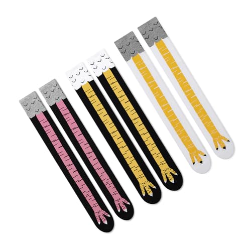 0XBIT Meias de pernas de frango, 3 pares meias divertidas, para eventos festivos, festas, presentes, Preto