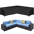 Oslimea Patio V-Shaped Sectional Sofa Cover 85" x 85" 600D Heavy-Duty Patio Furniture Cover Garden Couch Protector for Deck, Lawn and Backyard