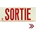 Brady 98451 Plastic"Sortie" Sign, 7-1/2" H x 13" W, Red/White
