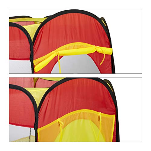 Relaxdays 100 balles boules tente de jeu Pop up intérieur, 10022471, Rouge – Image 4