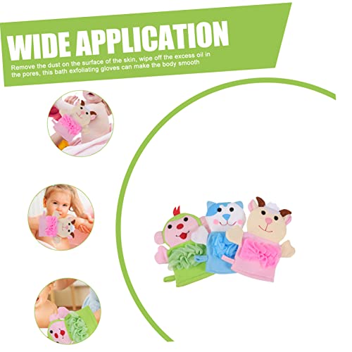 KALLORY 9 Peças Luvas De Banho Bucha Fantoche De Lavagem Fantoches De Mão Toalha De Banho Luvas De B