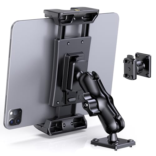 XWXELEC Heavy Duty Drill Base Tablet Mount for Truck/Car/Commercial Vehicles, Tablet Holder for Car Dashboard, Ipad Wall Holder, 360° Rotation, for All 7-12.9inch Tablets
