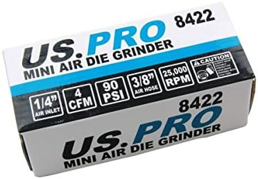 US PRO Professional 1/4 inch Mini Air Die Grinder 25000rpm 4CFM BER8410, Black - Image 3