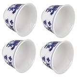 DECOMELODY 4 Stück Chinesische Teetassen aus Keramik Kleines Porzellan teegeschirr mit Glatter...