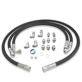 Transmission Cooler Lines Compatible with Duramax Allison Chevy/GMC 6.6 LB7 LLY LBZ LMM 2001-2005, Upgraded SS Braided Transmission Cooler Hose with Fittings