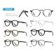 kachawoo Retro Gläser Rahmen Frauen TR90 Acetat Runde Brillen Männer Brillen Nicht-Rezept Linse (black with clear)