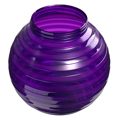 Image of KASTLITE 6 inch Striped Purple Acrylic Globe, Screw-In Colored Replacement Lens | Decorative Festival Sphere Light Cover for Patio String Lights, Fits 3.25 inch Threaded Neck, UL Rated for Bulbs up to 60 Watts
