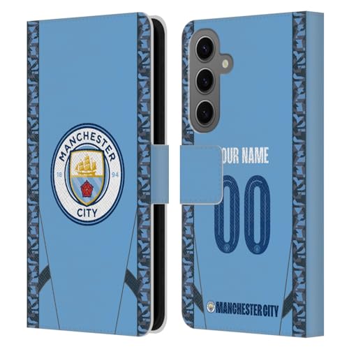 Coque cuir Samsung Galaxy S25 anti-choc étui portefeuille badge Manchester City face aux rayures