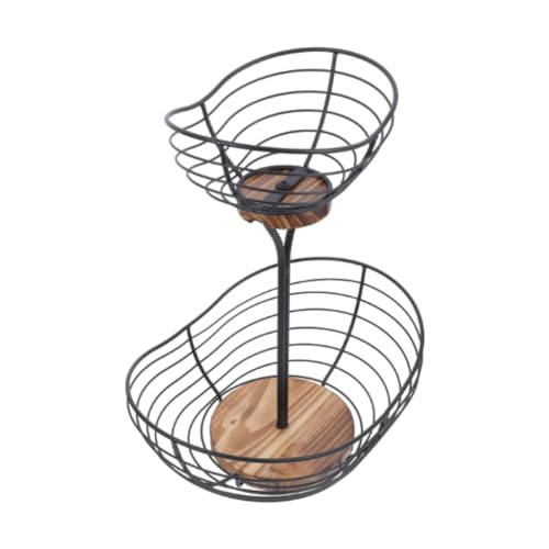 Rtuopk, Bandeja Metálica para Almacenar Verduras, Soporte de Exhibición de Diseño Moderno, Adecuado para Cocina, Mesa, Sala de Estar, Oficina