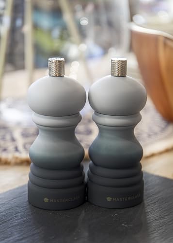 MasterClass Pepper Mill or Salt Grinder with Interchangeable Cap, Plastic, Grey Ombré, 12 cm - Image 5