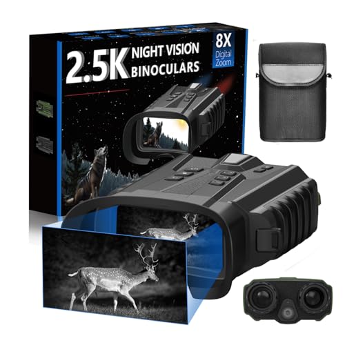 HMWOKPOT 4K Night Vision Goggles, 3D VR Digital Infrared Night Vision Binoculars with 32GB TF Card for Photo and Video - 8X Digital Zoom,Black