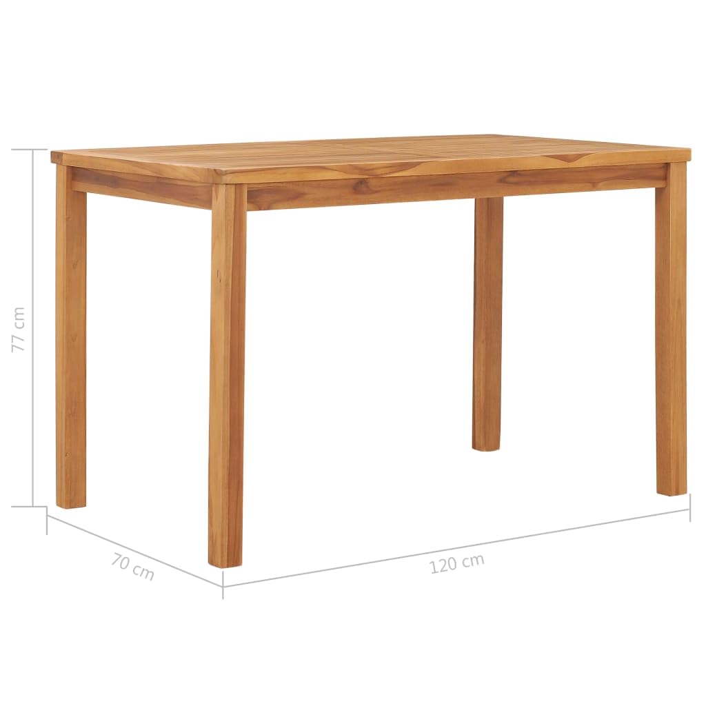 Tavolo da Pranzo per Giardino 120x70x77 cm in Massello di Teak,Tavolo da Pranzo da Giardino,Tavolo da Giardino,Tavolo da Giardino Esterno-49360