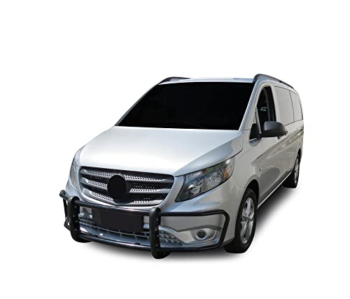 Image of Black Horse SPARTAN Grille brush Bumper Guard Modular Black Compatible with 2016-2023 Mercedes-Benz Metris-17MBMEMA