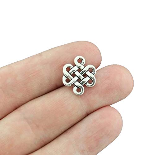 Bohemian Findings 15 Celtic Knot Connector Antique Silver Tone Charms 2 Sided - SC1242
