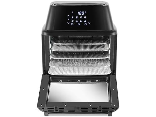 Rosenstein & Söhne Minibackofen: Digitale XXXL-Heißluft-Fritteuse & Umluft-Backofen mit Zubehörset (Heissluftofen, Heißluftfritteuse mit Drehspieß, Küchengeräte)