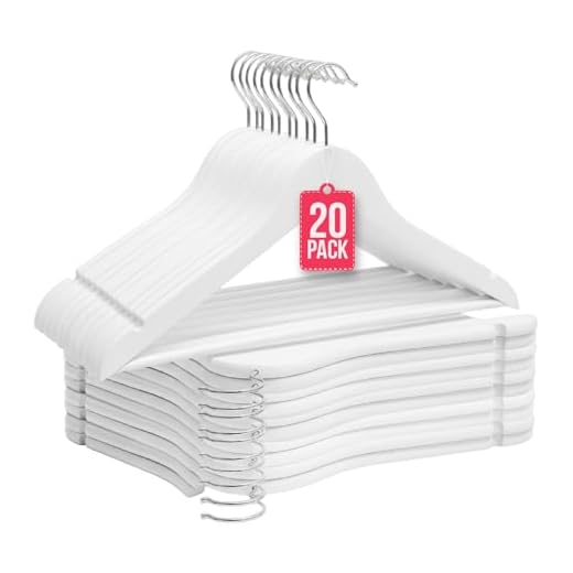 COM-FORT HOUSE | Pack 20 Perchas de Madera Maciza | Diseño Elegante con Garra para Trajes | Gancho Giratorio de Acero Inoxidable