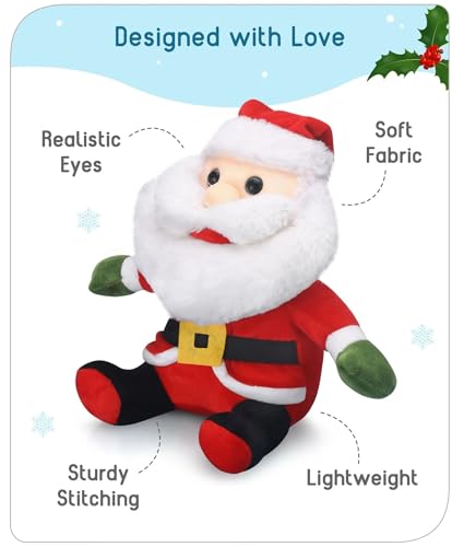 Image of Tickles Santa Claus Soft Stuffed Plush Toy for Kids Boys & Girls Christmas Day (Size: 30 cm, Color: Red & White)