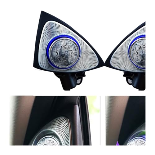 XCZPRKMXY Car Interior 3 Colors Led Ambient Light 3D Rotary Tweeter Speaker Compatible with Mercedes-Benz C Class W205 C180 C200 C250 C300 C350 Neon(2019-2021 64 Color)