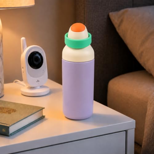 Image of HomeCloud 500ML Stainless Steel Water Bottle for Kids - Double Wall Vacuum Insulated, Leakproof Straw Lid, BPA-Free Reusable Flask with Dual Drinking Spout for School, Travel & Sports (Purple Green)