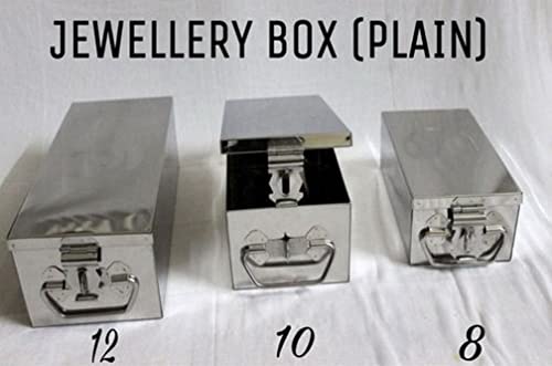 Image of JOWEL Stainless Steel Locker Safe Box /Jewel /Cash Peti /Storage Container Set (8 inch, 10 inch, 12 inch, Pack of 3, Color-coated) (Polished Steel)