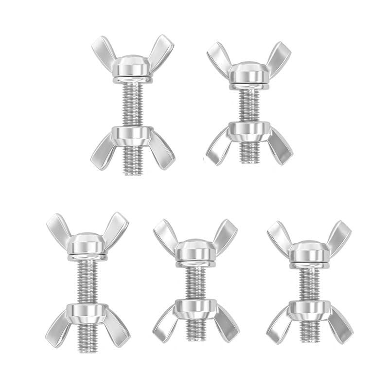 Vis papillon en acier inoxydable M6x95mm pour machines et bricolage - Lot de 5