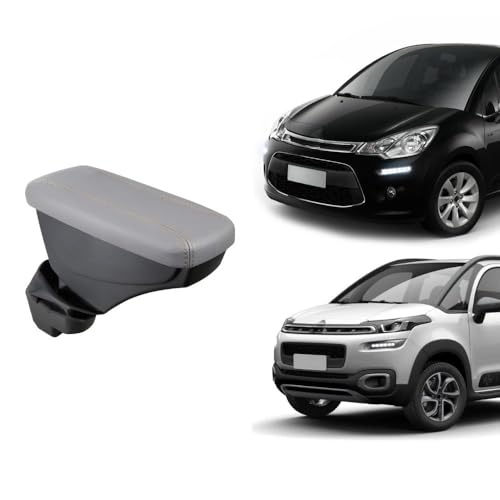 Apoio de Braço Compatível com C3/Aircross courvin cinza cost. marrom (2013/2021)