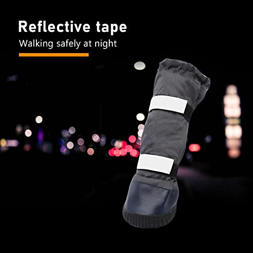 Adorepaw & Dog Rain Boots With Waterproof Material , Dog Winter Boots Keeps Your Pet Warm, Reflective Straps And Anti-Slip Sole, Dog Snow Boots For Snowy Day( 4Pcs/Set ) #TOP4