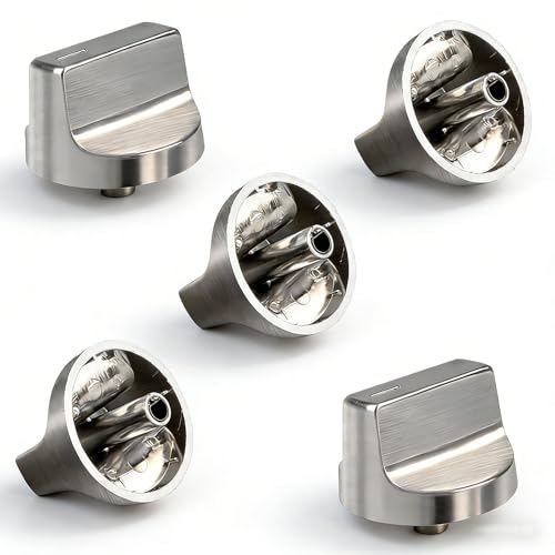 W11366438 Gas Stove Knobs Compatible with Whirlpool Range WCG55US0HS00 WCG55US0HS05 WCG55US6HS05 WCG77US0HS00 WCG77US0HS05 Cooktop Control Knobs Replacements for W10850010 W11084623 (5 pcs)