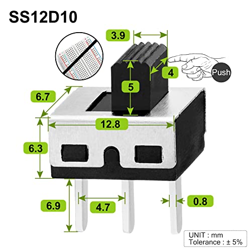 Image of Chanzon SPDT Mini Micro Slide Switch 1p2t 2 Position 25pcs 5mm Toggle
