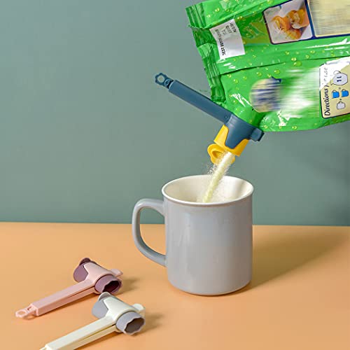 Woeoe 3PCS Nozzle Pour Bag Clips White Snack Spout Seal Clip Plastic Food Cap Sealer Clips Kitchen Storage and Organization