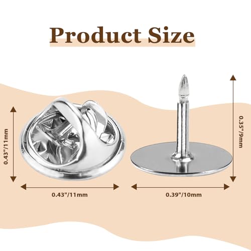 Coufce 50 Pairs Pin Backs Replacement，Silver Butterfly Tie Tacks, Perfect Blank Pin Keepers for Craft Making Jewelry Making