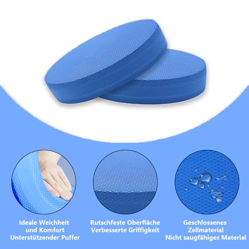 Ovale Schaumstoff-Balance-Pads, aus Thermoplastische Elastomere，Weich Komfortables Ganzkörpertraining Balance Pad für Fitness -Workout-Training Geeignet für zu Hause, Arbeit(Blau)