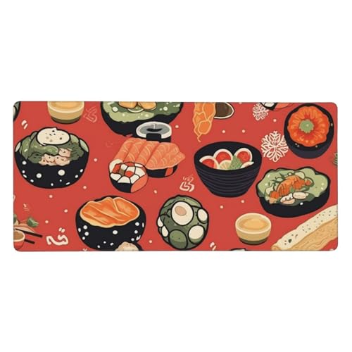Tapis de souris XXL nourriture japonaise 40x90 cm grand tapis de bureau en caoutchouc antidérapant