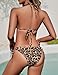 Zonsaoja Women String Bikini Set Halter Side Tie Two Piece Swimsuit Triangle Bathing Suits Leopard S