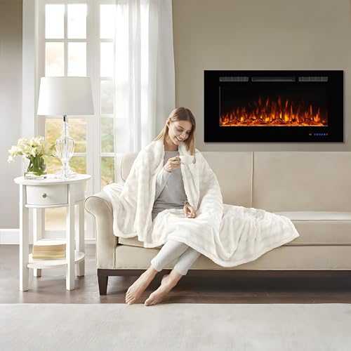 Dreamflame Electric Fireplace 36inches, WallMounted & Recessed