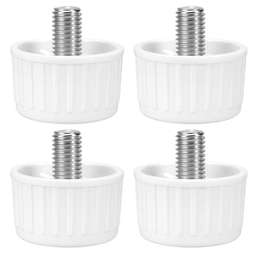 4PCS Fridge Leveling Feet, Modern Round Foot Pads for Refrigerator and Freezer, 26x29mm Size Polyurethane Stabilization Heightening Pad, 8mm Screw, 10mm Length, Table Chair Leg Holder Maintenance