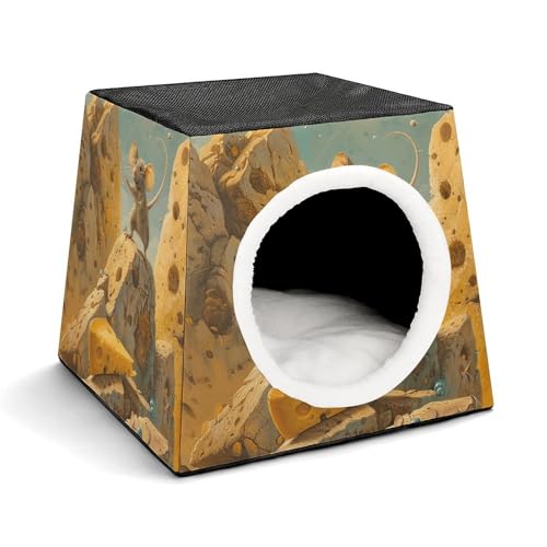 Maison pour chat Cheese Pet Hut | Panier capsule chaud pour le salon - 2