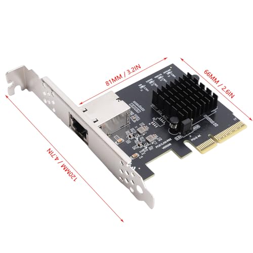 GOWENIC PCIe 4X Tarjeta de Red Gigabit, Adaptador Ethernet 10Gbps con Controlador RTL8127AT para Desktop Server PC NAS Windows 10 11 miniatura 5