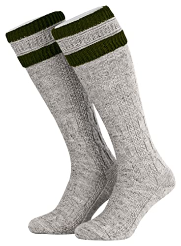 Chaussettes traditionnelles homme à motif torsadé et laine longue chaude