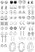 42/ 36pares surtidos de múltiples aretes de joyería conjunto con tarjeta para mujeres niñas simple aro conjunto de pendientes (Estilo 1) (Estilo 2)