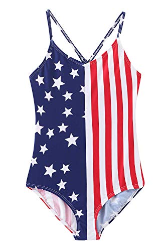 Image of Moon Tree Girls One Piece Swimsuits Ruffle Swimwear Beach Bathing Suit 2-14 Years
